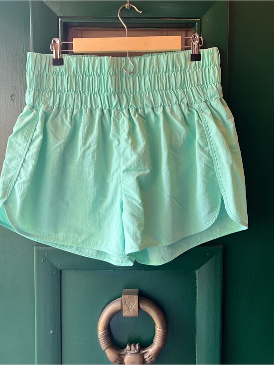 Zenana Outfitters Pants - ZeNaNa aqua blue Athletic Shorts with Smocked Waist